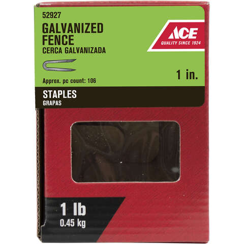 Ace 0.25 in. W X 1 in. L Galvanized Steel Fence Staples 1 lb