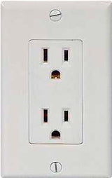 Eaton Wiring Devices C1507W Duplex Receptacle, 2 -Pole, 15 A, 125 V, Push-in, Side Wiring, NEMA: 5-15R, White