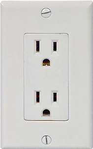 Eaton Wiring Devices C1507W Duplex Receptacle, 2 -Pole, 15 A, 125 V, Push-in, Side Wiring, NEMA: 5-15R, White