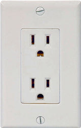 Eaton Wiring Devices C1507W Duplex Receptacle, 2 -Pole, 15 A, 125 V, Push-in, Side Wiring, NEMA: 5-15R, White