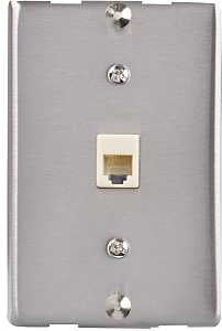 Zenith TW1001WPS Wall Phone Jack, Silver