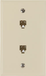 Zenith TW1002DW Telephone Wallplate, 4-1/2 in L, 2-3/4 in W, 2 -Gang, White