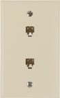 Zenith TW1002DW Telephone Wallplate, 4-1/2 in L, 2-3/4 in W, 2 -Gang, White