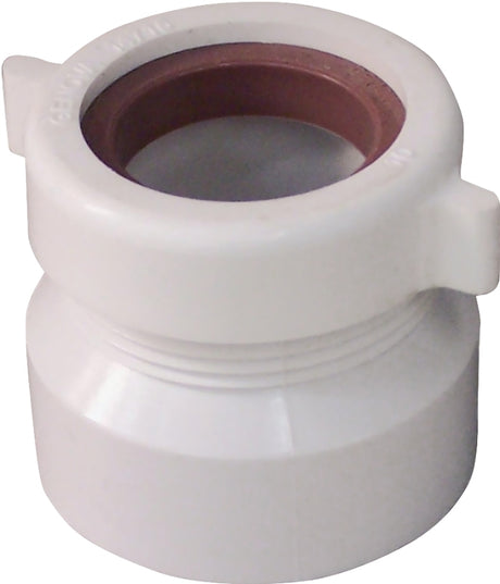 Canplas 192859A Trap Pipe Adapter, 1-1/2 x 1-1/4 x 1-1/2 in, MNPT x Hub, PVC, White