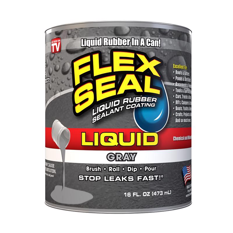 Flex Seal Family of Products Flex Seal Gray Liquid Rubber Sealant Coating 16 oz, Pack of 6