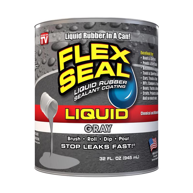 Flex Seal Family of Products Flex Seal Gray Liquid Rubber Sealant Coating 32 oz, Pack of 6