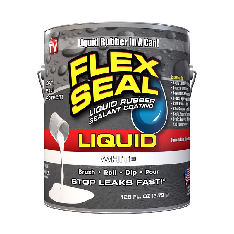 Flex Seal Family of Products Flex Seal White Liquid Rubber Sealant Coating 1 gal, Pack of 2