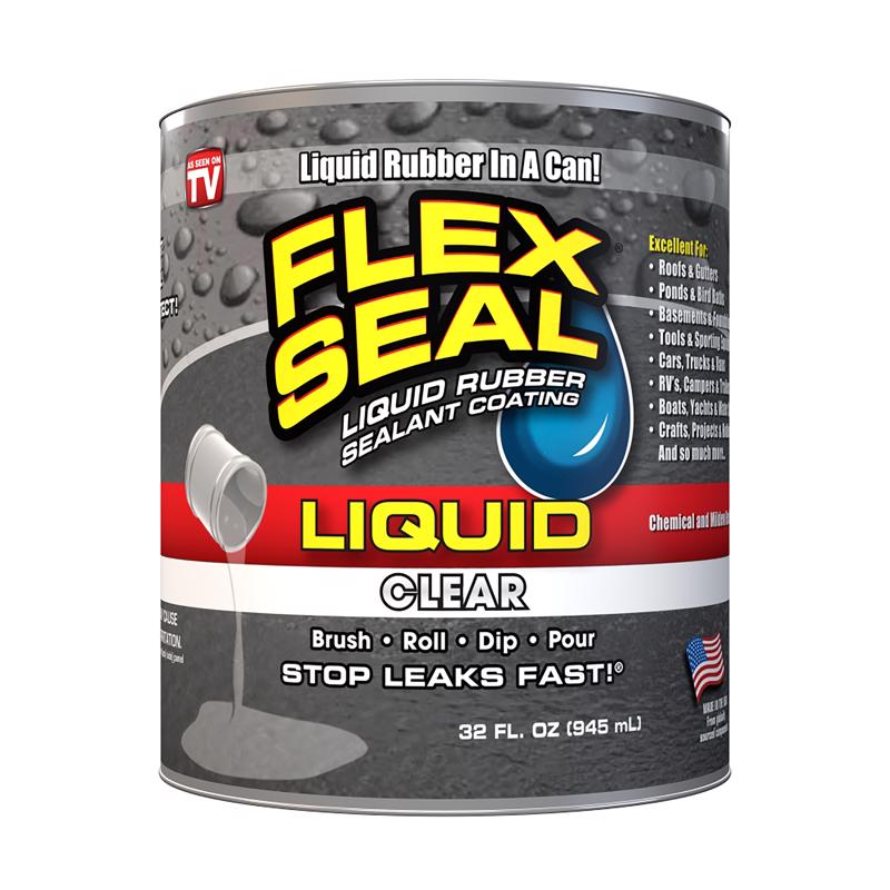 Flex Seal Family of Products Flex Seal Clear Liquid Rubber Sealant Coating 32 oz, Pack of 6