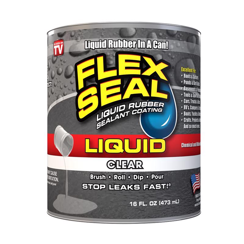 Flex Seal Family of Products Flex Seal Clear Liquid Rubber Sealant Coating 16 oz, Pack of 6