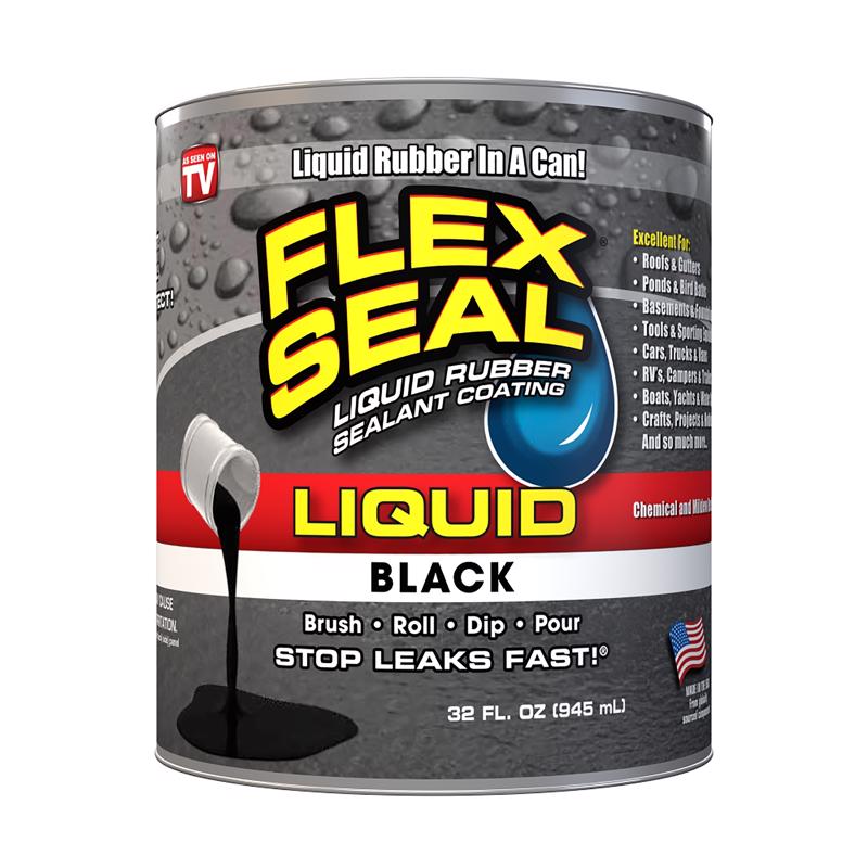 Flex Seal Family of Products Flex Seal Black Liquid Rubber Sealant Coating 32 oz, Pack of 6