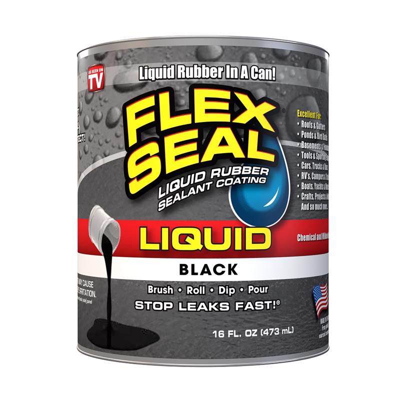 Flex Seal Family of Products Flex Seal Black Liquid Rubber Sealant Coating 16 oz, Pack of 6