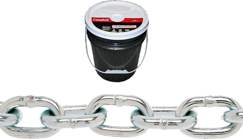 Campbell 014-0323 Proof Coil Chain, 3/16 in, 250 ft L, 30 Grade, Steel, Zinc