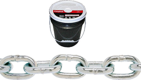 Campbell 014-0323 Proof Coil Chain, 3/16 in, 250 ft L, 30 Grade, Steel, Zinc