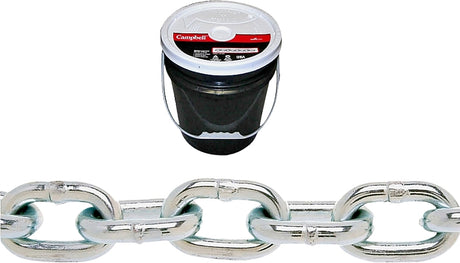 Campbell 014-0423 Proof Coil Chain, 1/4 in, 141 ft L, 30 Grade, Steel, Zinc