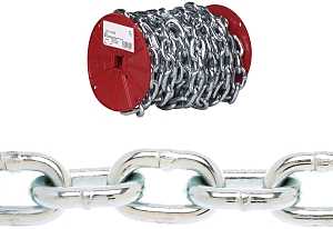 Campbell 072-5027 Proof Coil Chain, 3/16 in, 100 ft L, 30 Grade, Steel, Zinc
