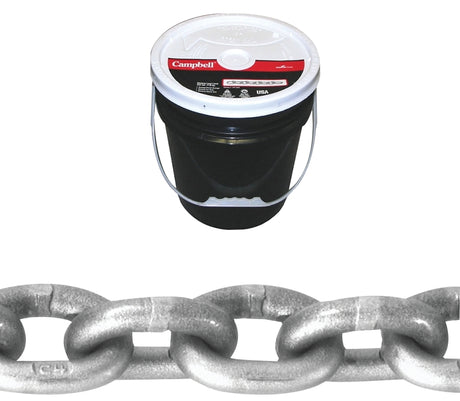 Campbell 0181523 High-Test Chain, 5/16 in, 100 ft L, 3900 lb Working Load, 43 Grade, Carbon Steel, Zinc
