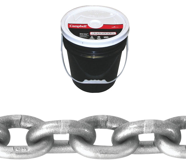 Campbell 0181523 High-Test Chain, 5/16 in, 100 ft L, 3900 lb Working Load, 43 Grade, Carbon Steel, Zinc