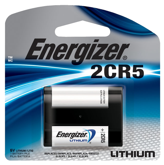 Energizer EL2CR5 Series EL2CR5BP Battery, 6 V Battery, 1500 mAh, Lithium, Manganese Dioxide