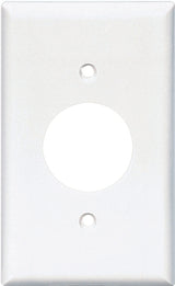 Eaton Wiring Devices 2131W-BOX Single Receptacle Wallplate, 4-1/2 in L, 2-3/4 in W, 1 -Gang, Thermoset, White