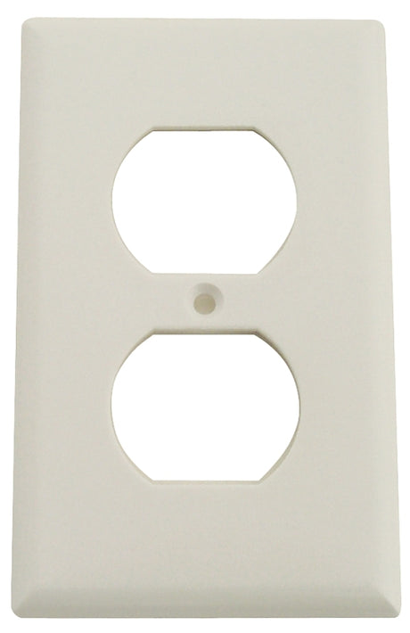 Eaton Wiring Devices 2132W-BOX Series Receptacle Wallplate, Duplex, Standard-Size, 4-1/2 in L, 2-3/4 in W, 1-Gang, Pack of 25
