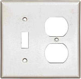 Eaton Cooper Wiring 2138W-BOX Combination Wallplate, 4-1/2 in L, 4.56 in W, 2 -Gang, Thermoset, White, High-Gloss, Pack of 10