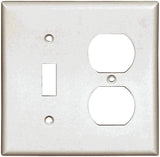 Eaton Cooper Wiring 2138W-BOX Combination Wallplate, 4-1/2 in L, 4.56 in W, 2 -Gang, Thermoset, White, High-Gloss, Pack of 10