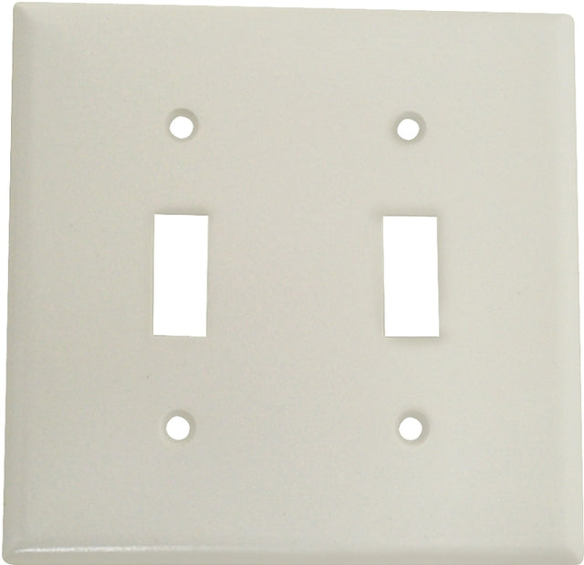 Eaton Wiring Devices 2139W-BOX Wallplate, 4-1/2 in L, 4-9/16 in W, 2 -Gang, Thermoset, White, High-Gloss, Pack of 10