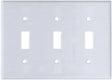 Eaton Wiring Devices 2141W-BOX Wallplate, 4-1/2 in L, 6-3/8 in W, 3 -Gang, Thermoset, White, High-Gloss