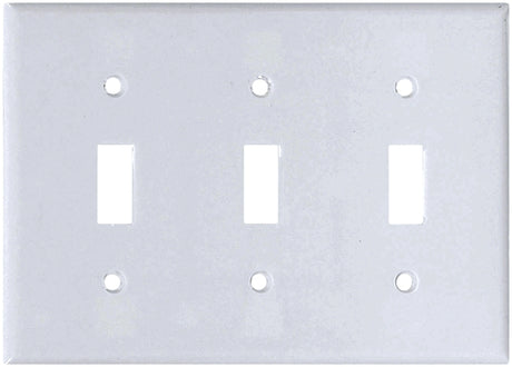 Eaton Wiring Devices 2141W-BOX Wallplate, 4-1/2 in L, 6-3/8 in W, 3 -Gang, Thermoset, White, High-Gloss