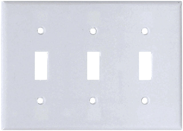 Eaton Wiring Devices 2141W-BOX Wallplate, 4-1/2 in L, 6-3/8 in W, 3 -Gang, Thermoset, White, High-Gloss