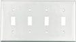 Eaton Wiring Devices 2154W-BOX Wallplate, 4-1/2 in L, 8.19 in W, 4 -Gang, Thermoset, White, High-Gloss