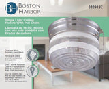 Boston Harbor F13CH01SW-6859CL3 Single Light Ceiling Fixture With Pull Chain, 120 V, 60 W, 1-Lamp, A19 or CFL Lamp