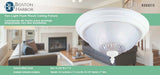 Boston Harbor F155WW02-1068EC3L Two Light Flush Mount Ceiling Fixture, 120 V, 60 W, 2-Lamp, A19 or CFL Lamp