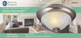 Boston Harbor BRT-ATE1012-SC3L Ceiling Light Fixture, 0.5 A, 120 V, 60 W, 2-Lamp, A19 or CFL Lamp, Metal Fixture