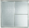 Sterling 5900 Series 5906-59S Bath Door, Deluxe Frame, Aluminum Frame, Rain Glass, Tempered Glass, Sliding Door