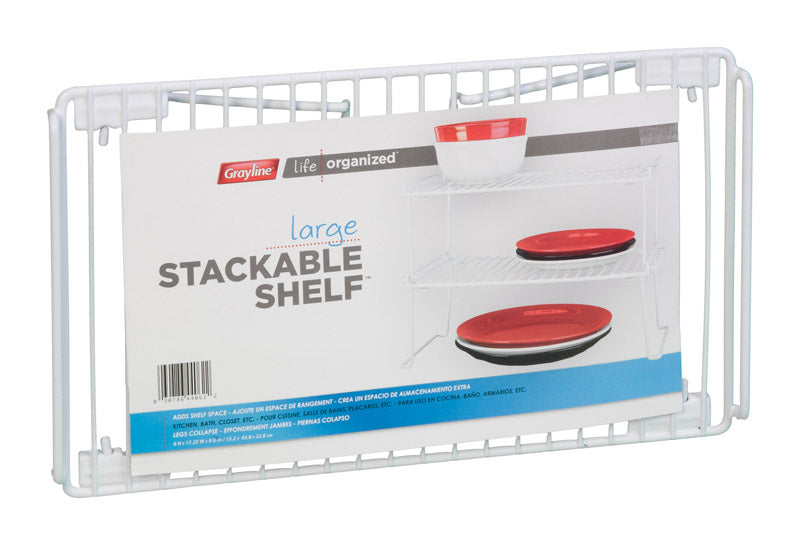 Grayline Life Organized 6 in. H X 9 in. W X 17 in. L PE Coated White Stackable Shelf