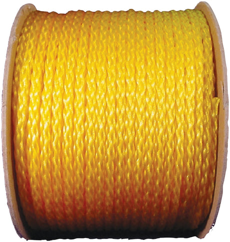 Wellington 10810/27-303 Rope, 1/4 in Dia, 1000 ft L, 81 lb Working Load, Polypropylene, Yellow