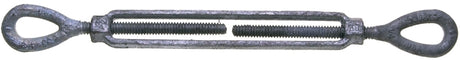 Baron 15-3/8X6 Turnbuckle, 1200 lb Working Load, 3/8 in Thread, Eye, Eye, 6 in L Take-Up, Galvanized Steel