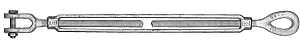 Baron 18-1/2X9 Turnbuckle, 2200 lb Working Load, 1/2 in Thread, Jaw, Eye, 9 in L Take-Up, Galvanized Steel