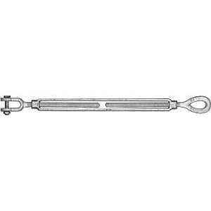 Baron 18-5/8X6 Turnbuckle, 3500 lb Working Load, 5/8 in Thread, Jaw, Eye, 6 in L Take-Up, Galvanized Steel