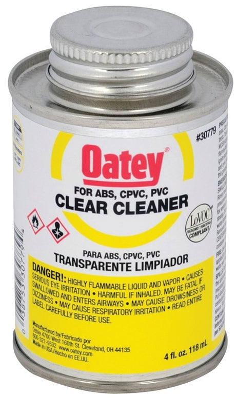 Oatey 30779 All-Purpose Pipe Cleaner, Liquid, Clear, 4 oz Can