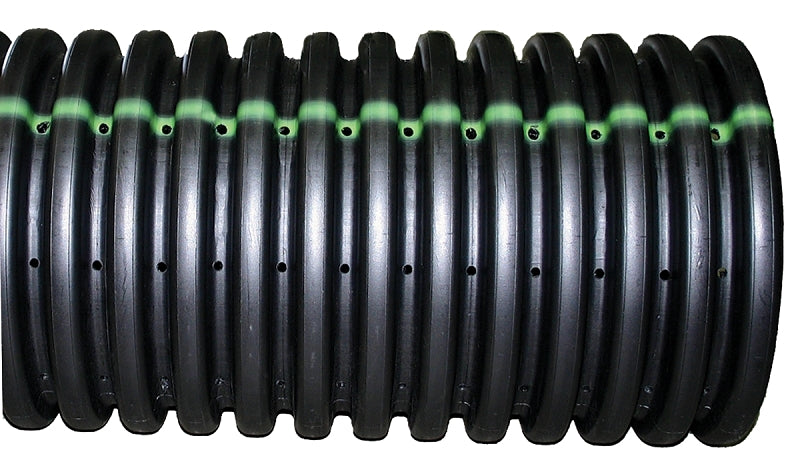 ADS HY-PF1-04-0010 Perforated Single Wall Corrugated Tubing, HDPE, 10 ft L