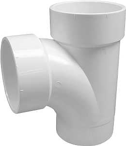 Genova 700 Series 76140 Street Pipe Tee, 4 in, Spigot x Hub, PVC, SCH 40 Schedule