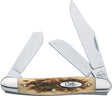 Case XX 00128 Folding Pocket Knife, 2.92 in Clip, 2.15 in Sheep Foot, 1.9 in Spey L Blade, Stainless Steel Blade
