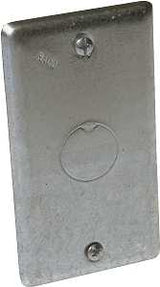 Raco 861 Box Cover, 0.49 in L, 2.31 in W, 1-Gang, Steel, Gray