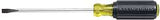 Klein Tools 605-4 Screwdriver, 1/4 in Drive, Cabinet Drive, 8-11/32 in OAL, 4 in L Shank, Rubber Handle