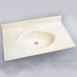 Foremost WB-2237 Vanity Top, 37 in OAL, 22 in OAW, Marble, Swirl Bone/White, Countertop Edge
