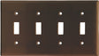 Eaton Wiring Devices 2154B-BOX Wallplate, 4-1/2 in L, 8.19 in W, 4 -Gang, Thermoset, Brown, High-Gloss