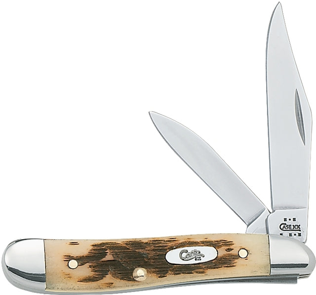 Case 045 Folding Pocket Knife, Clip and Pen Blade, Polished Mirror Blade, 2.1 in Clip, 1.53 in Pen L Blade