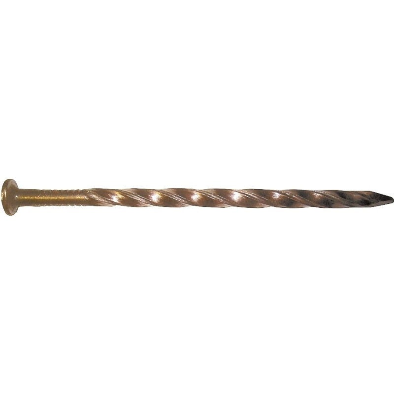 Maze H521S050 Post and Frame Nail, Hand Drive, 8D, 2-1/2 in L, Steel, Brite, Spiral Shank, 50 lb